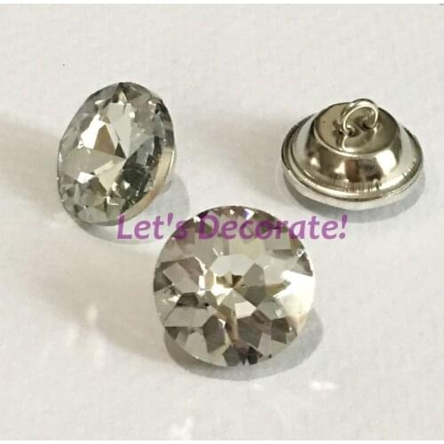 Free shipping 350PCS/LOT 18MM 20MM Diamond Crystal Glass Buttons For Sofa Industry Or Other Decoration Fileds
