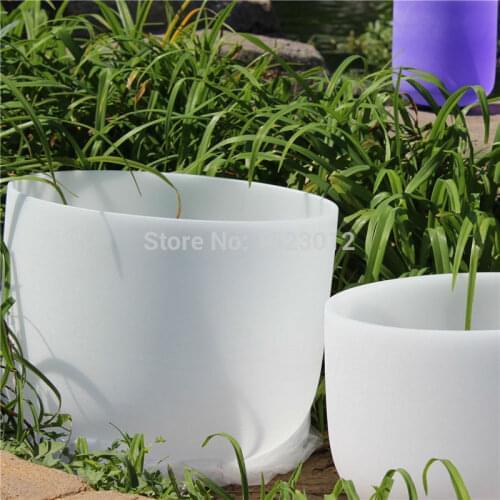 Chakra set of 4pcs 8" 10" 12" 14" with Any Tones Frosted Quartz Crystal Singing Bowl