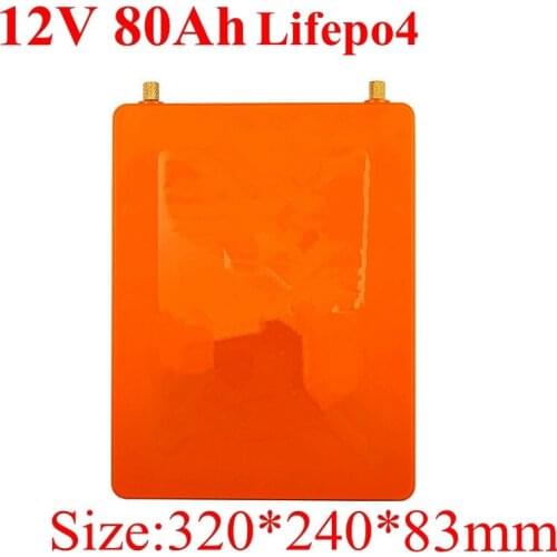 Case 12V 80AH Lifepo4 Battery Pack Lifepo LFP with BMS LED 5v USB for Motor Boat Solar Light Golf Car UPS Lithium Battery + 5A