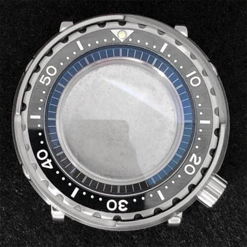 Canned Case 45mm Mineral Glass Stainless Steel Shell For NH35/NH36 Diving Watch Movement