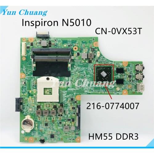 CN-0VX53T 09909-1 For DELL Inspiron 15R N5010 Notebook Mainboard 09909-1 DG15 MB 48.4HH01.011 Laptop Motherboard HM57 DDR3