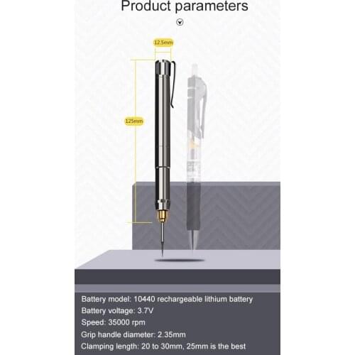 Electric Engraving Pen Rechargable Mini Portable Electric Grinder Polishing Marker Lightweight DIY Carving Wooden Root Jade Tool