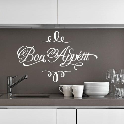 French Bon Appetit Decal Quote Vinyl Wall Stickers for Kitchen Dinner Room Home Art Decals E428