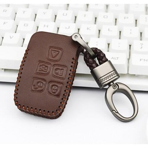 Leather Car Key Cover with PU Leather Car Key Holder For Jaguar XE XF XJ F-TYPE C-X16 75 E-TYPE XK S-TYPE D-TYPE Car Accessories