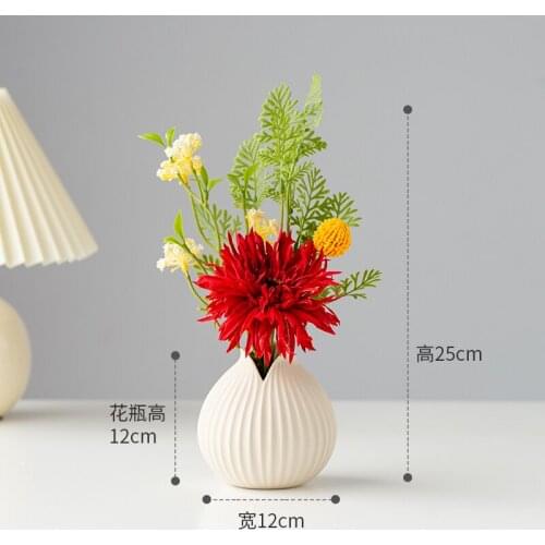 Creative Simulation Flower For Living Room Decoration Floral Ornaments Set Dried Flower Tabletop Vase Bouquet Small Plant Bonsai
