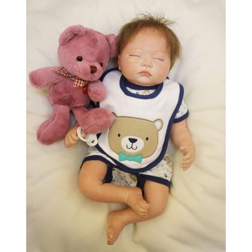 Hot sale poupee reborn silicone baby dolls 20" 50cm bebe realistic reborn bonecas creative children birthday gift toy dolls