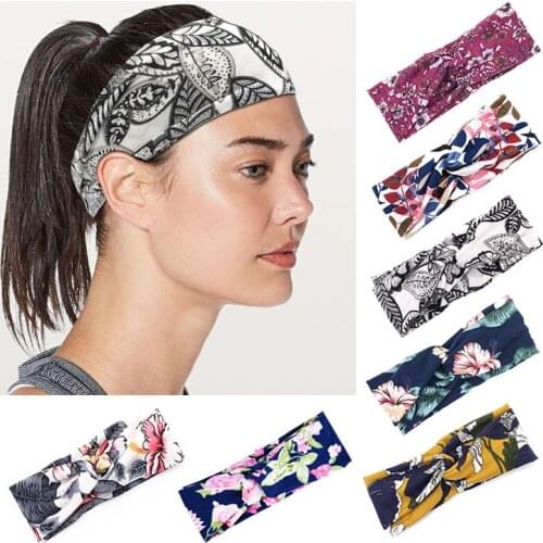 Fashion Flower Print Women Headband Soft Cross Knot Elastic Hair Band Turban Wide Floral Hairband Girls Hair Accessories