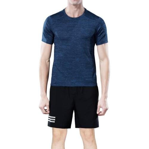 2018 Mens Fitness Tracksuit Set running shorts Summer Sporting Suit Men Shorts Sets Short-Sleeved Shirt +Shorts Outwear Suits