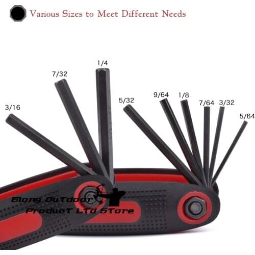 1 Piece Folding Allen Key Set Bow Hexagon Torque Wrench Tool 9 Size Metric Universal Spanner Flat Keys Free Shipping