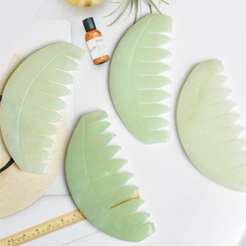 Jade Massage Comb Head Massager Hair Brush Gua Sha Board Stone Body Massage Brush Scalp Massager Meridian Comb Hair Treatment