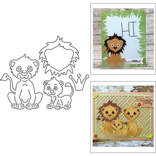 2021 New Animal Cute Lion Family Metal Cutting Dies For Mould Cut Paper Craft Making Greeting Card DIY Scrapbooking No Stamps