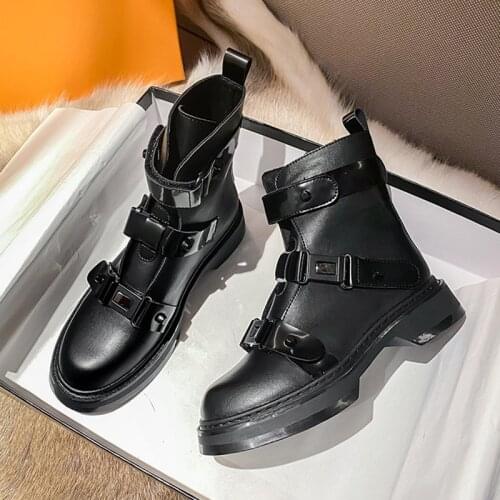 Microfiber Platform Shoes Womens Ankle Boots Woman 2020 Black Shoes Woman Boot Rubber Boots For Women