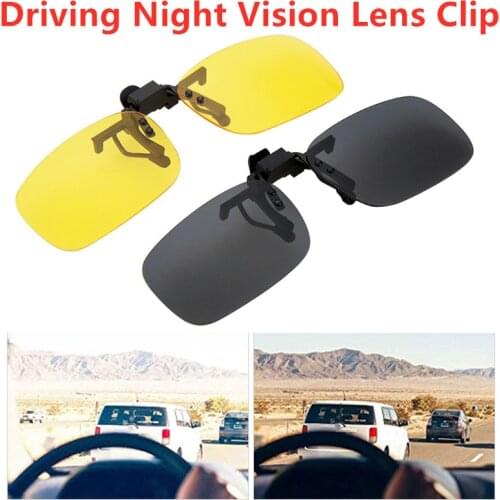 1PC Hot Sale Driver Goggles Driving Night Vision Lens Clip Anti-UVA UVB Polarized Sun Glasses Sunglasses Interior Accessories