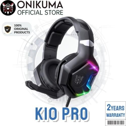 ONIKUMA K10 Pro PS4 Gaming Headset RGB LED Light Over-Ear Headphones with Omnidirectional Microphone for PC Laptop PS4