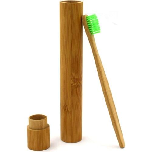 1pcs organizer Portable Natural Bamboo Toothbrush Case Tube For Travel Eco Friendly Hand Made органайзер