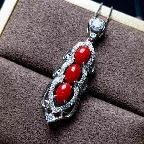 Natural coral necklace, 925 Sterling silver, new products, hand-made by large-brand designers. Recommendation for Womens Neckla