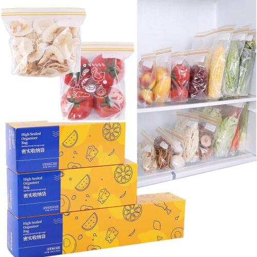 30Pcs Large Reusable Fresh-keeping Storage Bag Fruit And Vegetable Sealed Bag Leak-proof Food Storage Ziplock Bag Kitchen Bags