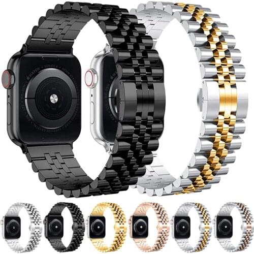 New Metal Watchband for Apple Watch Series 6 se 5 4 3 42mm 44mm Stainless Steel Bracelet Band Adapter for iWatch 38mm40mm Strap