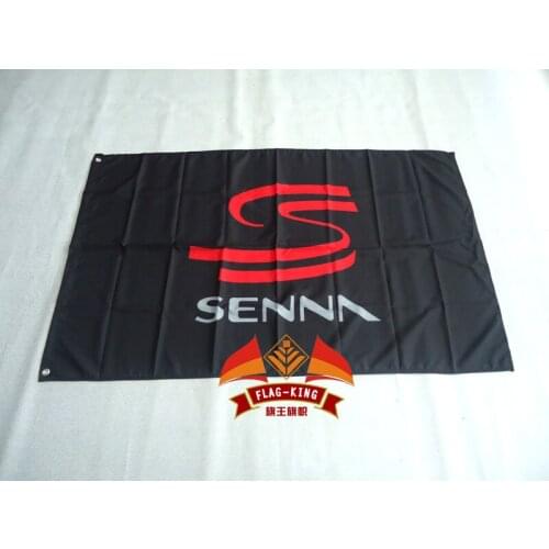 Senna black bg Flag 3ftx5ft Banner 100D Polyester Flag metal Grommets 90x150cm
