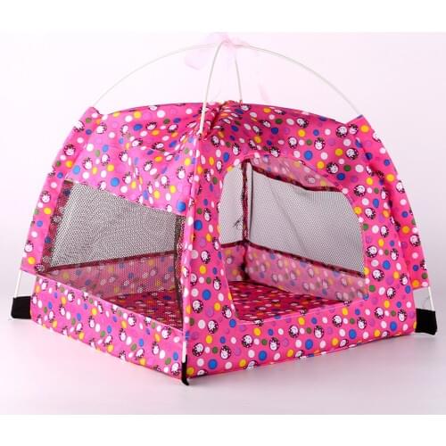 Manufacturers selling folding white gauze polyester pet tent cat litter dog kennel indoor pet house mat