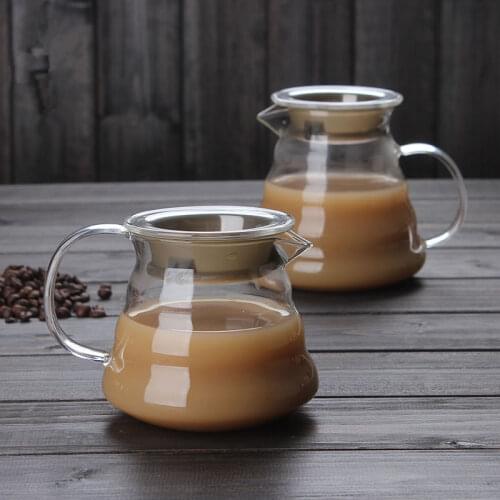 QueenTime Glass Coffee Pot Heat Resistant Cloud Shaped Sharing Pot Household Manual Brewing Coffee Kettle Barista Accessories