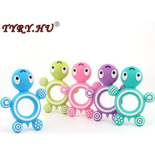 TYRY.HU Tortoise Shaped BPA Free Silicone Beads Baby Teether DIY Baby Necklace Accessories Chewable Teething Tooth Care Products