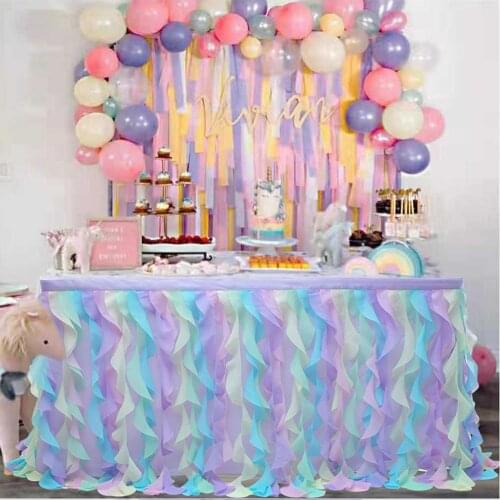Birthday Decoration Tulle Table Skirt Tableware Kids Birthday Banquet Baby Shower Party Decoration Wedding Event Party Supplies