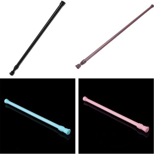 Extendable Telescopic Spring Loaded Net Voile Tension Curtain Rail Pole Rods,70~120cm,Black