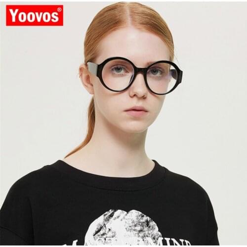Yoovos 2021 Glasses Frame Women Oversized Retro Eyeglasses For Women Blue Light Okulary Vintage Round Eyewear Gafas De Hombre