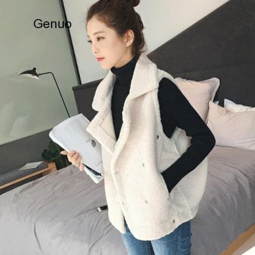 Vests Waistcoats Women Solid Turn-Down Collar Pocket Womens All-Match Button Loose Plus Size 3Xl Fashion Casual Chic Harajuku