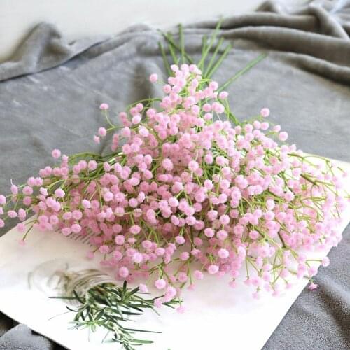 1 Bunch Of Artificial Flowers Silk Cloth + Plastic Gypsophila Flower Wedding Bouquet Home Decor Durable And Practical To Use