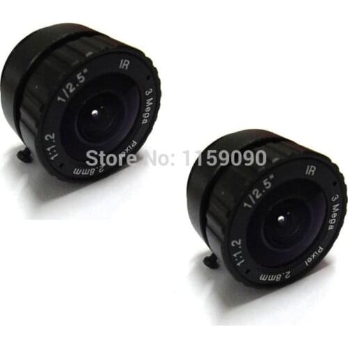 2Pcs 2.8mm CS Mount New IR Infrared HD 1/2.5" 3mp Fixed Iris For CCD IP Camera angle lense CCTV