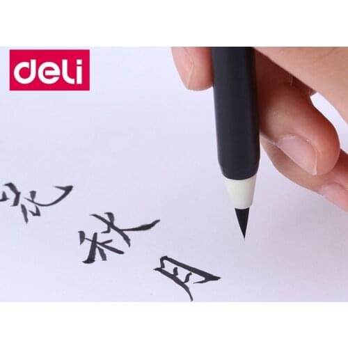 2PCS/LOT Deli 6589 write directly soft brush pen for calligraphy practice school student stationery supplies art drawing brush