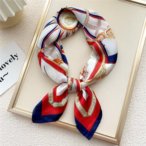 Fashionable Women Scarf Animal Nature Printing Imitated Silk Square Scarf Cover Neck Elegant Scarf For Ladies Foulard 70X70CM
