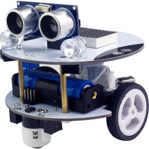 2in1 Arduino Scratch Qbot Smart Robot Car Kit Programmable with Ultrasonic Light Line Tracking Sensor OLED Bluetooth Infrared