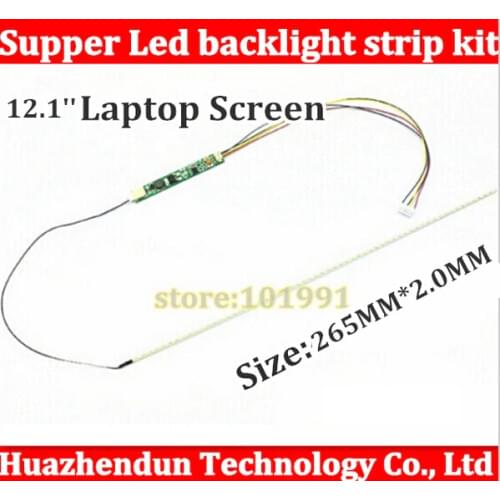 5pcs New 265MM Adjustable brightness led backlight strip kit,Update your 12.1inch laptop ccfl lcd to led panel screen