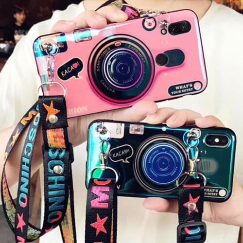 Camera Holder Lanyard Case For Xiaomi redmi note 7 pro Cover For Xiaomi redmi note 7 Case Redmi note 7 Pro Shockproof silicone