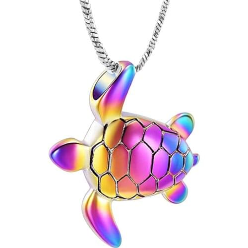 Turtle Cremation Memorial Ash Keepsake Urns Hold Ashes Cremation Urn Necklace Men Jewelry Animal Urn Pendant Necklace