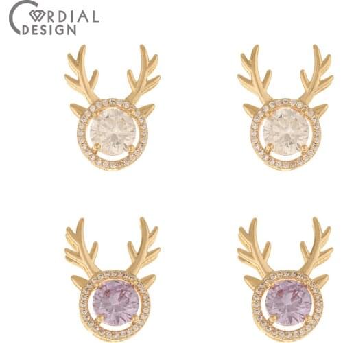 Cordial Design 20Pcs 17*22MM CZ Pendant For Necklace/Jewelry Accessories/Hand Made/Jewelry Findings & Components/DIY Charms