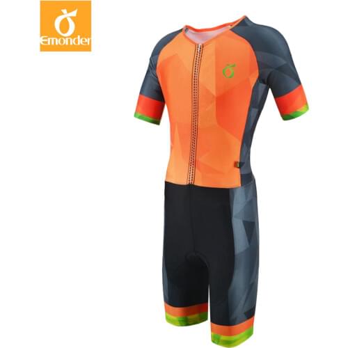 EMONDER 2021 Pro Cycling Skinsuit Short Sleeve Mens Cycling Sports Triathlon Sports Cycling Clothing free shipping