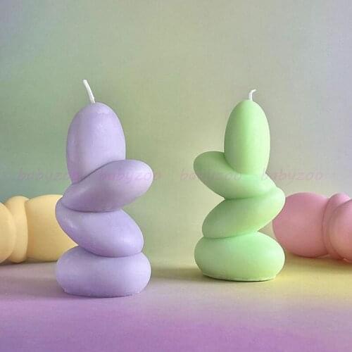 Irregular Stone Modeling Candle Silicone Mold Pebbles Design Aroma Candle Making Stone Candle Mold Diy Handmade Soap Mold