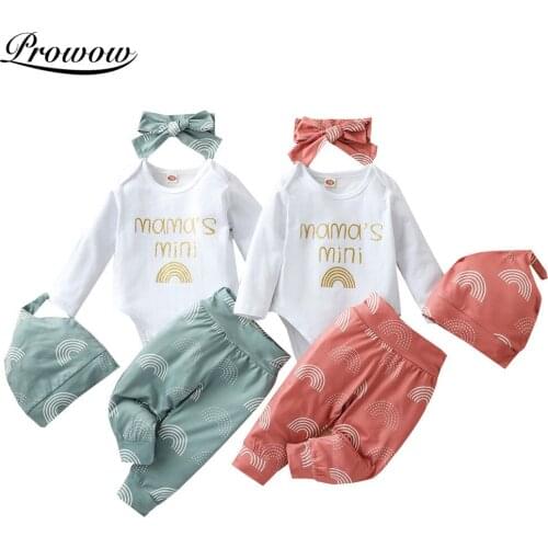 Prowow 2021 Christmas Baby Costume Autumn Winter Clothes For Newborns Festival Baby Girl Clothes Set Cartoon Bobysuit+Pant 0-18M