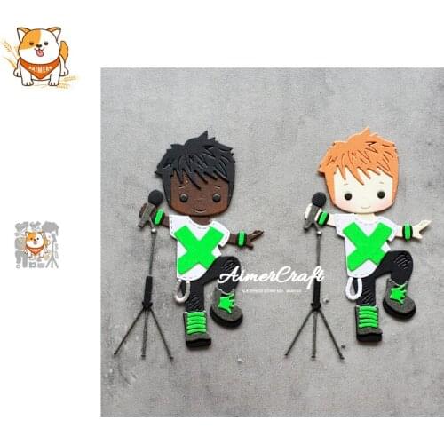 Boy Rock Singer Metal Cutting Dies Mold Knife Scrapbooking Stencil DIY Embossing Craft Die Cuts Card Making New Dies For 2020