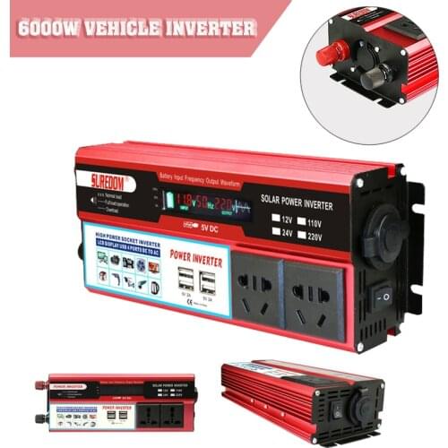 Mayitr 6000 W Converter Car Power Inverter DC 12V To AC 220V-230V Invertor 4 USB Universal Socket Vehicle Inverters Converter