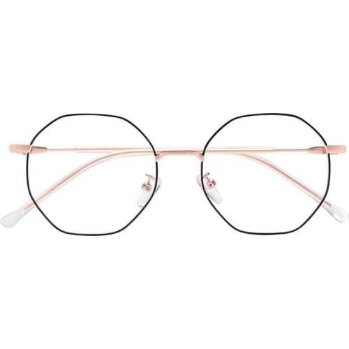 New trend Metal flat anti blue lens fashion polygon