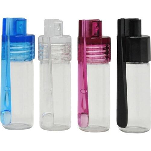 Random Color New 36mm/51mm Glass Bottle Snuff Snorter Botella Bullet Acrylic Pill Case