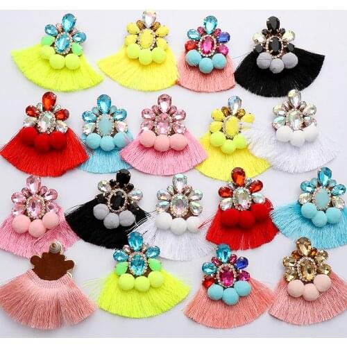 Wholesale New Colorful Tassel Earrings Boho Women Oorbellen Crystal Vintage Bohemian Earrings Za Wedding Statement Jewelry 2021