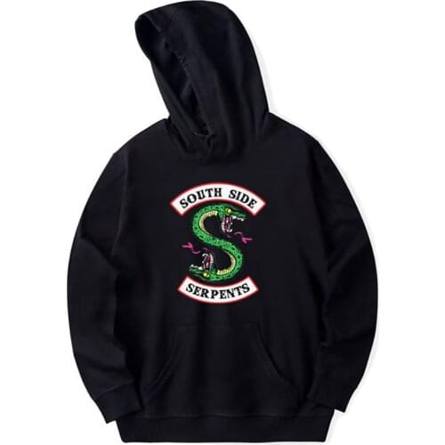 Wholesale Hoody womens hoodie Green Snake Patches Riverdale South Side Snake Patch Hoodie Sweatshirt Front and Rear Patch