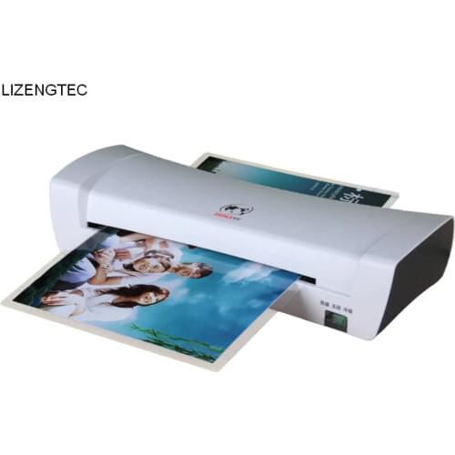 Free Shipping LIZENGTEC Sell Professional Office Hot and Cold Fast Warm-Up Roll Laminator Machine for A4 Paper Document Photo