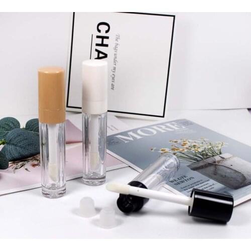Empty cosmetics packaging big brush lip gloss tube with white /black /nude cap 8ml wholesale and retail